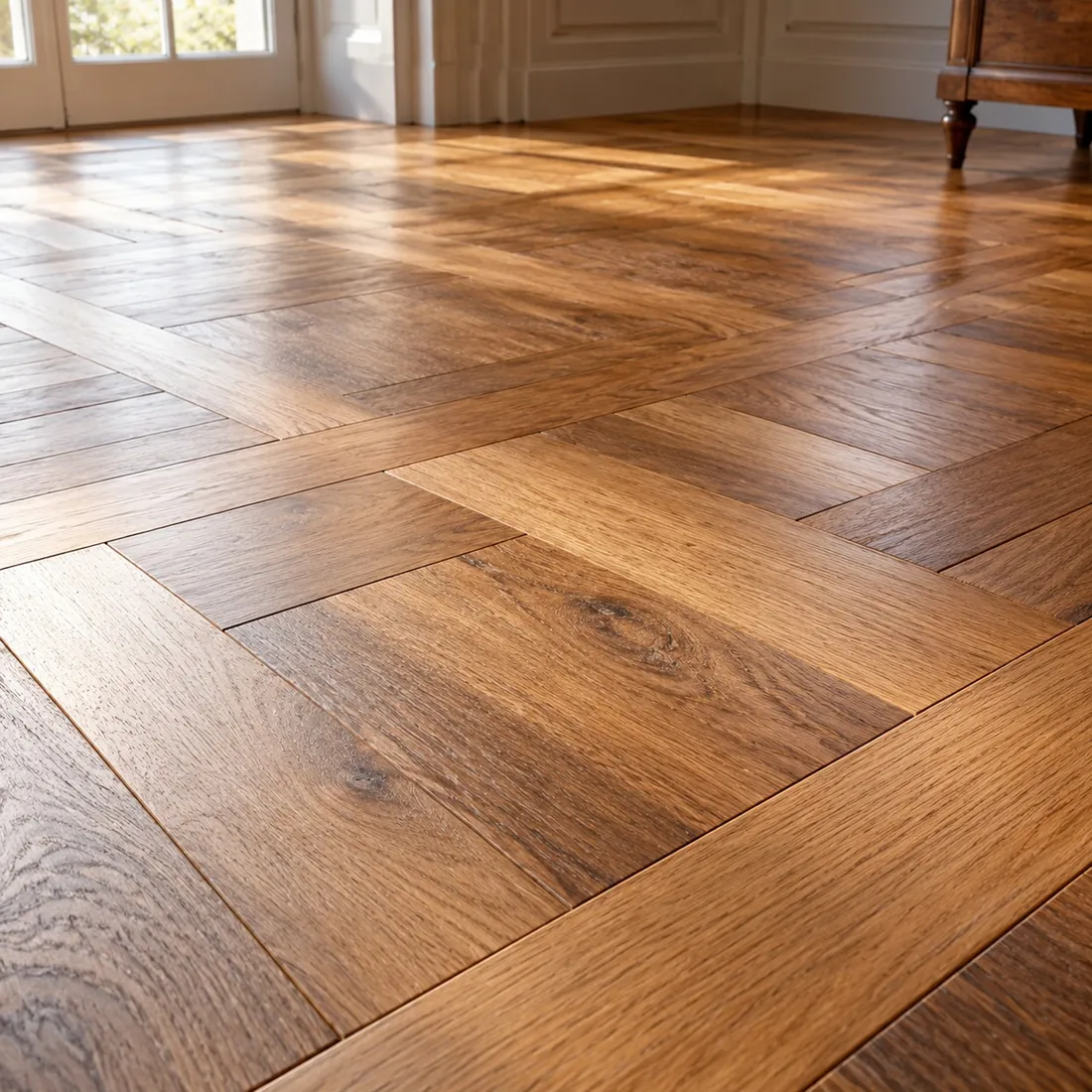 Tablas de roble con terminación brillante